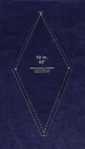 Quilt Templates-45 Degree Diamond 10 Inches with Guideline Holes
