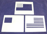 US Flag in 3 parts 8 X 10 Inch Stencils- Mylar 3 Pieces of 14 Mil Painting /Crafts/ Templates