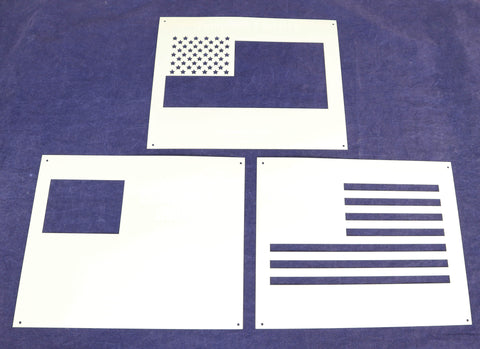 US Flag in 3 parts 8 X 10 Inch Stencils- Mylar 3 Pieces of 14 Mil Painting /Crafts/ Templates