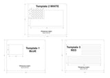 US Flag in 3 parts 8 X 10 Inch Stencils- Mylar 3 Pieces of 14 Mil Painting /Crafts/ Templates