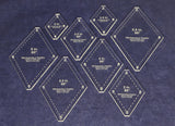 Diamond Templates 8 Pc Set No Tips 2 - 5 1/2 Inches- Clear 1/8 Inch 60 Degree