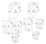 Diamond Templates 8 Pc Set No Tips 2 - 5 1/2 Inches- Clear 1/8 Inch 60 Degree