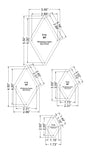 Diamond Templates 4 Pc Set No Tips 2 to 5 Inches- Clear 1/8 Inch 60 Degree
