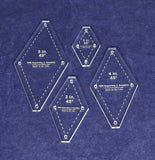 Diamond Templates 4 Pc Set No Tips 2 to 5 Inches- Clear 1/8 Inch 45 Degree