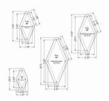 Diamond Templates 4 Pc Set No Tips 2 to 5 Inches- Clear 1/8 Inch 45 Degree
