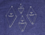 Diamond Templates 4 Pc Set No Tips 2 1/2 to 5 1/2 Inches- Clear 1/8 Inch 45 Degree