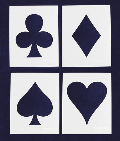 Card Suit Stencils 4 Piece Set 5 x 7 Inches