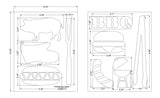 BBQ/Grilling -2 Piece Stencil Set 14 Mil 8" X 10" Painting /Crafts/ Templates