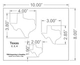 State of Texas 8x10 Stencil (2, 3, 4 Inch Images) 14 Mil Mylar - Painting/Crafts/ Templates