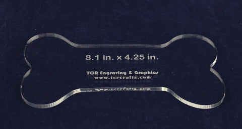 Dog Bone Quilting Template 8.1 x 4.25 Inches- Clear 1/4 Inch Thick Acrylic