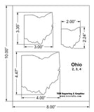 State of Ohio Stencil - 2 Inch , 3 Inch , 4 Inch