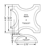 Robbing Peter to Pay Paul 3.5 Inches- 2 Piece Quilting Template Set-Acrylic 1/8 Inch