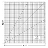 Square Ruler 16 Inches - Clear Acrylic - Quilting/Sewing