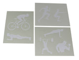 Fitness Stencils- Men-3 Piece Set -14 Mil Mylar