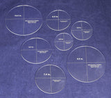 7 Piece Circle Set - No Seam 4.5 - 10.5 Inches - 1/4 Inch Thick - Long Arm
