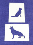 German Shepard Dog Stencils-Mylar 2 Pieces of 14 Mil 5 X 7 Inches