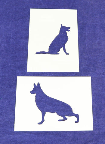 German Shepard Dog Stencils-Mylar 2 Pieces of 14 Mil 5 X 7 Inches