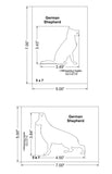 German Shepard Dog Stencils-Mylar 2 Pieces of 14 Mil 5 X 7 Inches