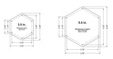 Hexagon Quilt Templates. 1/8 Inch 3.5, 5.5 Inches - Clear w/Guide Line Holes