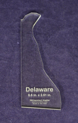 State of Delaware Template 6.5 X 2.51 Inches - Clear 1/4-Inch-Thick Acrylic