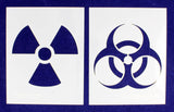 Radiation-Bio Hazzard Stencils 2 Piece Set 4.8 x 6 Inches