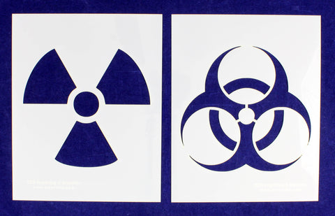 Radiation-Bio Hazzard Stencils 2 Piece Set 4.8 x 6 Inches