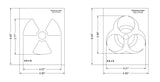 Radiation-Bio Hazzard Stencils 2 Piece Set 4.8 x 6 Inches