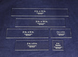 6 Piece Set Rectangles 2x4, 2x6, 2x8, 2x10, 2x12-1- 2 Inch Square -1/8 Inch Thick Acrylic Actual Size