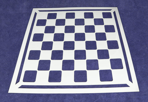 Chess/Checkerboard Stencil 14 Mil -18 X 18 Inches With Border- Painting /Crafts