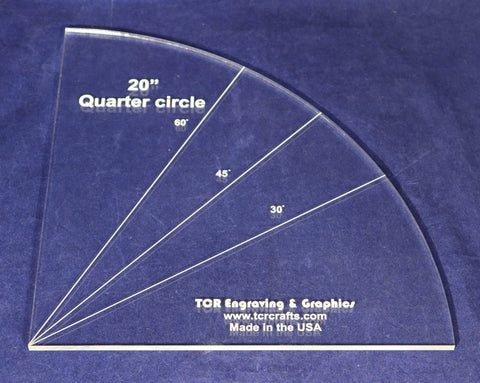 Quarter Circle 20 Inch- 1/4 Inch Thick Clear Acrylic