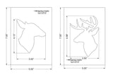 Buck-Doe Deer Head Stencils - Mylar 2 Pieces of 14 Mil 5 X 7 Inches - Painting /Crafts/ Templates (Copy)