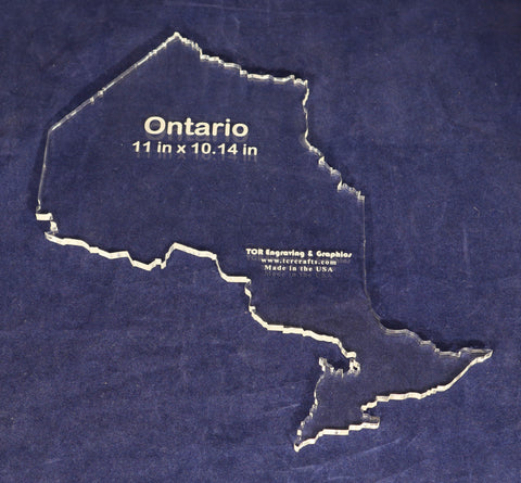 Province of Ontario Template 11 x 10.14 inches - Clear 1/4 inch thick acrylic
