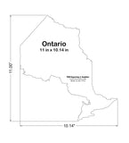 Province of Ontario Template 11 x 10.14 inches - Clear 1/4 inch thick acrylic