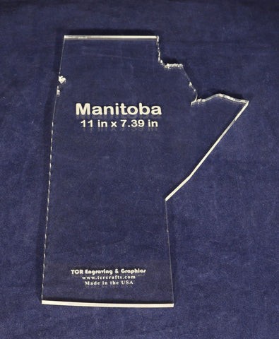 Province of Manitoba Template 11 x 7.39 inches - Clear 1/4 inch thick acrylic
