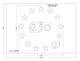 USA 250 Anniversary 13 Star Stencil
