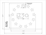 USA 250 Anniversary 13 Star Stencil Betsy Ross Style