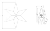 Star Template -Makes 12.5 Inch 6 Point Star- Clear 1/8-Inch-Thick w/ seam allowance
