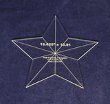 Star Template 16.625 x 15.81 Inches- Clear 1/8-Inch-Thick w/ Guidelines & Center Hole