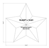 Star Template 16.625 x 15.81 Inches- Clear 1/8-Inch-Thick w/ Guidelines & Center Hole