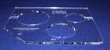 3 Circles Template for 1/2" Foot - Clear with Ruler 1/4" Thick 2", 2.5", 3.5"