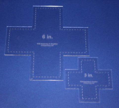 Cross Templates. 3", 6". - Clear Acrylic 1/8"