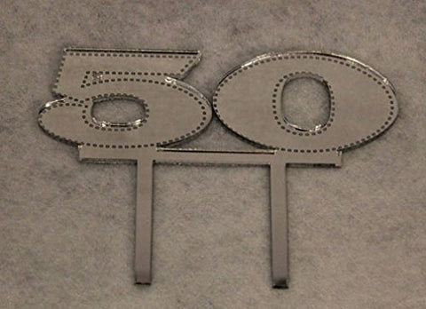 Birthday Cake Toppers - 1/8 Inch Acrylic - Assorted Colors (50, Silver-One Sided)