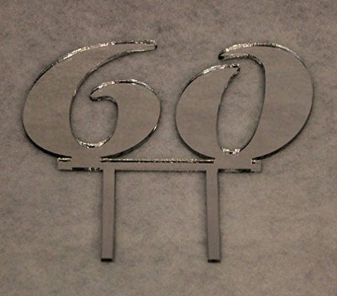 Birthday Cake Toppers - 1/8 Inch Acrylic - Assorted Colors (60, Silver-One Sided)