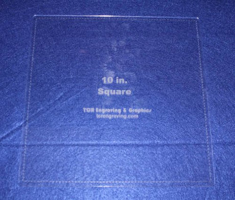 Square Template 10" - Clear 1/8" with Seam Allowance