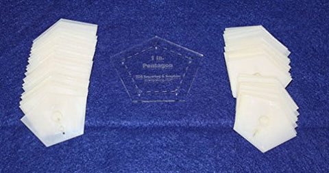 Mylar 1" & 2" Sides -Flattened Pentagon 102 Piece Set - Quilting / Sewing Templates