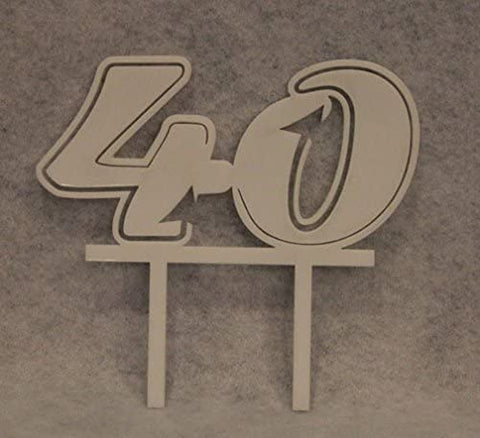 Birthday Cake Toppers - 1/8 Inch Acrylic - Assorted Colors (40, White)