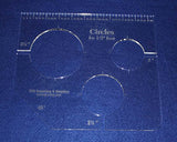 3 Circles Template for 1/2" Foot - Clear with Ruler 1/4" Thick 2", 2.5", 3.5"