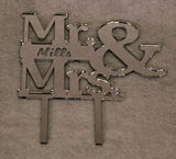 Mr & Mrs Cake Topper - 1/8" Acrylic - Engagement- Wedding- Free Engraving