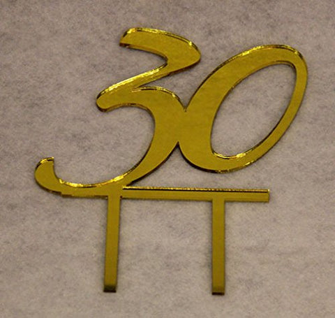 Birthday Cake Toppers - 1/8 Inch Acrylic - Assorted Colors (30, Gold- One Sided)