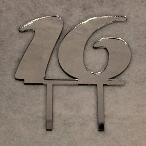 Birthday Cake Toppers - 1/8 Inch Acrylic - Assorted Colors (16, Silver-One Sided)
